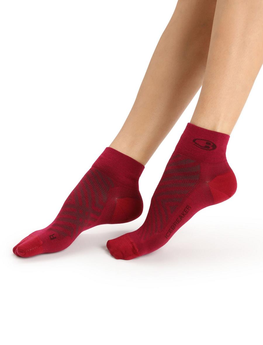 Women\'s Icebreaker Merino Run+ Ultralight Mini Socks Cherry / Espresso | CA 1537DFMN